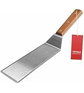 Stainless Steel Metal Spatula, 3x8 inch Long Griddle Spatula, Hamburger Smasher Turner Scraper - ...
