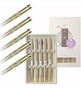 BALWOO Korean Flat Chopsticks [5 Sets][Made in Korea] 304 Premium Stainless Steel Chopsticks, Reu...