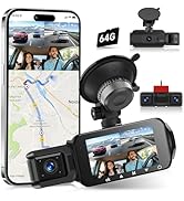 360° 2K Dash Cam Front and Rear Inside,4 Channel 3inch IPS Touchscreen 2K Dash Cam Front and 3x10...
