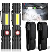 USB Rechargeable Flashlight, Magnetic LED Flashlight, 2000 Lumen Super Bright LED Tactical Flashl...