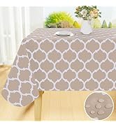 Smiry Rectangle Table Cloth, Waterproof Vinyl Tablecloth with Flannel Backing for Rectangle Table...
