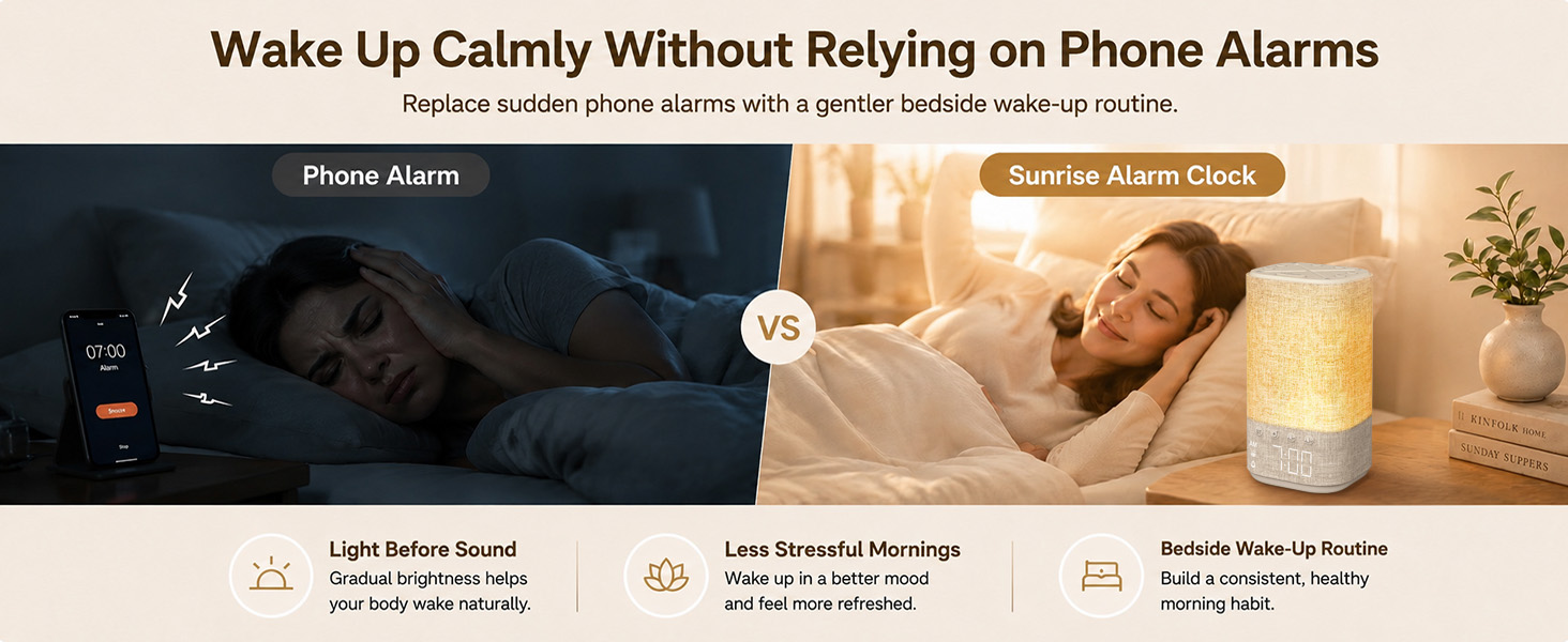 sunrise alarm clock with sound machine