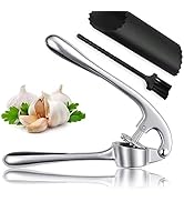 Garlic Press Garlic Mincer Tool, Dishwasher Safe &amp; Rust Proof - Easy-Squeeze, Easy-Clean, Ergonom...