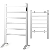 Tangkula Towel Warmer, Freestanding &amp; Wall Mounting 6 Bars Heated Towel Rack w/Timer, LED Display...