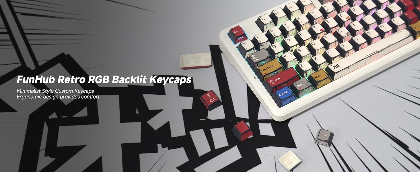 Retro PBT Keycaps