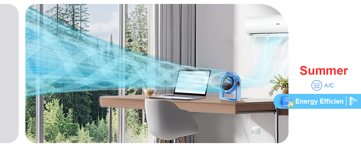 USB Desk Fan Portable Quiet Small Fans Table Personal Box Bedroom Office Desktop Room Dorm Travel