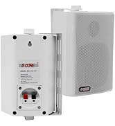 5 CORE Outdoor Speakers Stereo in Wall Speaker 2Pcs 100W Peak Passive Mount Wired Waterproof Pati...