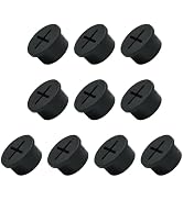 EASYEAH 10Pcs Desk Grommet, 3/4" (20mm) Black Silicone Cord Hole Cover, Flexible Rubber Wire Grom...