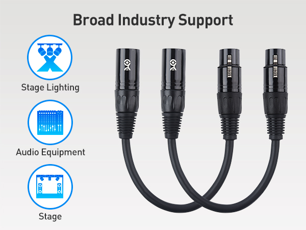 3 Pin Male XLR to 5 Pin Female XLR DMX Adapter