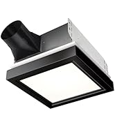 Broan 110 CFM Decorative Bathroom Exhaust Fan with LED Light and Matte Black Trim, ENERGY STAR