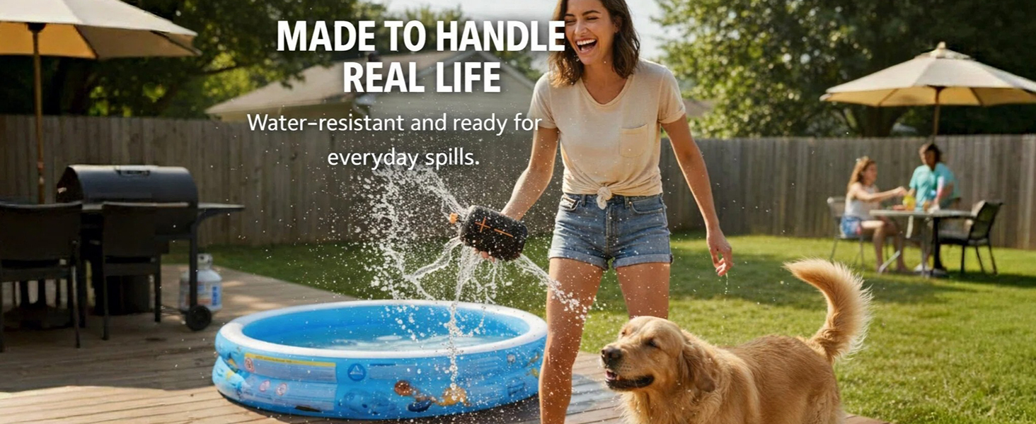Water resistant portable Bluetooth speaker for backyard outdoor use Perfect Gift for Dad/Mom/Him/Her
