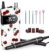 Lavinda 35000RPM Electric Nail Drill, Cordless Nail Drill Machine Portable Rechargeable Nail Efil...