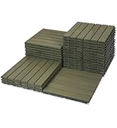 VICTORY RELAX Acacia Wood Flooring Interlocking Deck Tiles for Patio Decor 27 PCS 6 Slats - Water...