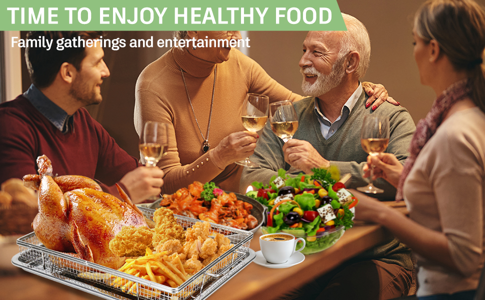 Enjoy healthy meals with air fryer baskets and trays