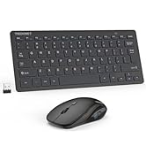 TECKNET Wireless Keyboard and Mouse Combo, Mini Cordless Computer Keyboard and Mouse Set 2.4GHz, ...