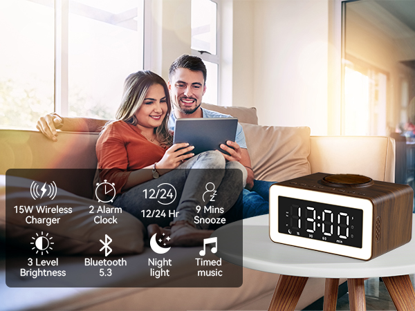 alarm clock digital clock hatch alarm clock bluetooth alarm clock for bedroom