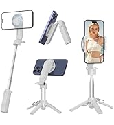 Magnetic Mini Selfie Stick for iPhone, 4 in 1 Portable Pocket Size Tripod for iPhone MagSafe/Andr...