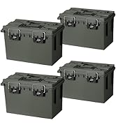 Sheffield 12765 4-Pack XL Ammo Storage Box, Stackable .50 Cal Field Boxes, Water and Dust Resista...