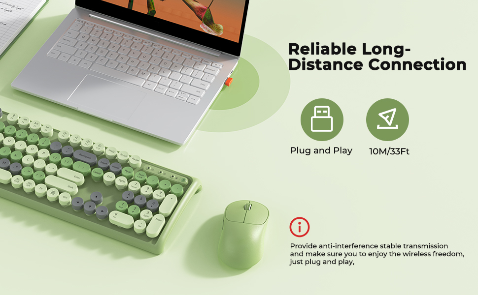 green keyboard and mouse wireless