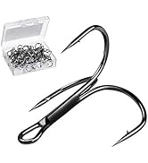 DONQL Fishing Hooks Treble Hook High Carbon Steel Treble Hooks Super Sharp Solid Triple Barbed Fi...