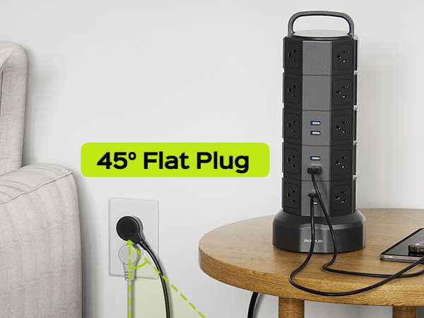 45° flat plug Power Strip