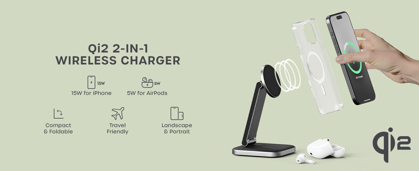 Qi2 2-in-1 Wireless Charger