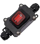 weideer IP67 Waterproof Inline Cord Switch ON/OFF 20A 250V/16A 125V Red LED Inline Power lamp Roc...