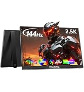 WUAWE Portable Monitor 16" 16:10 IPS Travel Monitor for Laptop, 100% sRGB Control USB-C HDMI,HDR ...