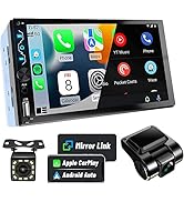 Leadfan Double Din Car Stereo with Dash Cam,7 Inch Full HD Touchscreen Car Stereo Receiver Suppor...