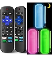 (3+2 Packs) Replacement Remote Control for Roku with Soft Silicone Case, Universal Remote for TCL...