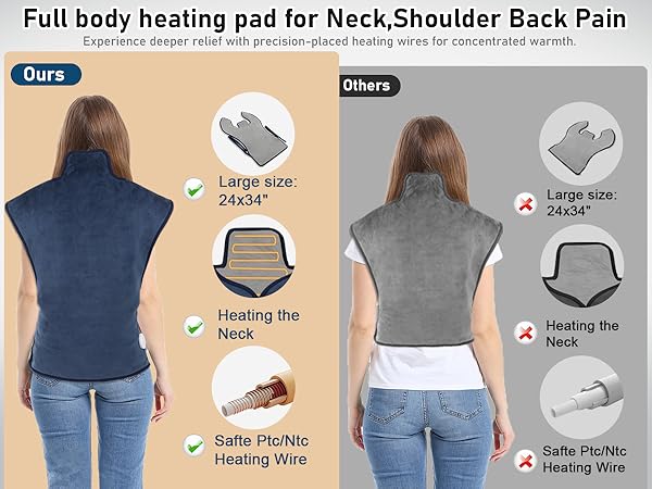 back heating pad for back pain moist heating pad neck and back heating pad