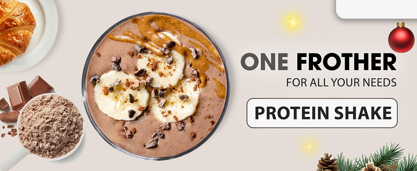 Powerful rechargeable drink frother with 3 speeds and whisk attachments for coffee and matcha