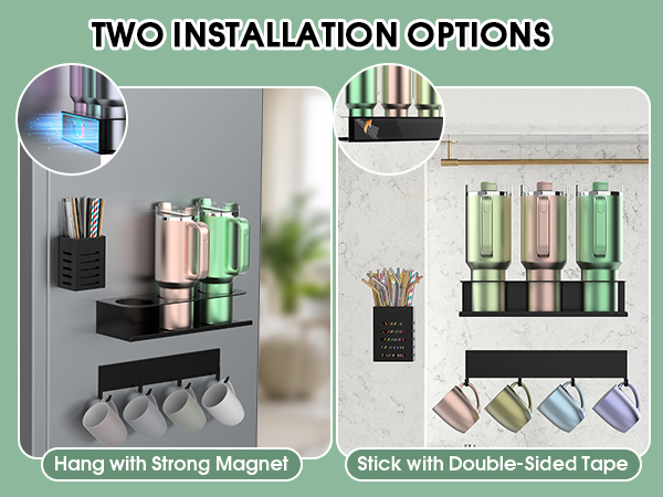 Magnetic Stanley Cup Organizer Water Bottle Holder for Stanley