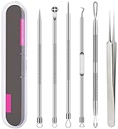 Pimple Popper Tool Kit, 6 Pcs Blackhead Remover Acne Needle Tools Set Removing Treatment Comedone...