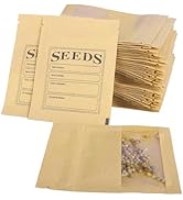 MITOB 100 Pack Small Resealable Seed Coin Envelopes with Clear Window 2.75x3.74 inch Brown Kraft ...