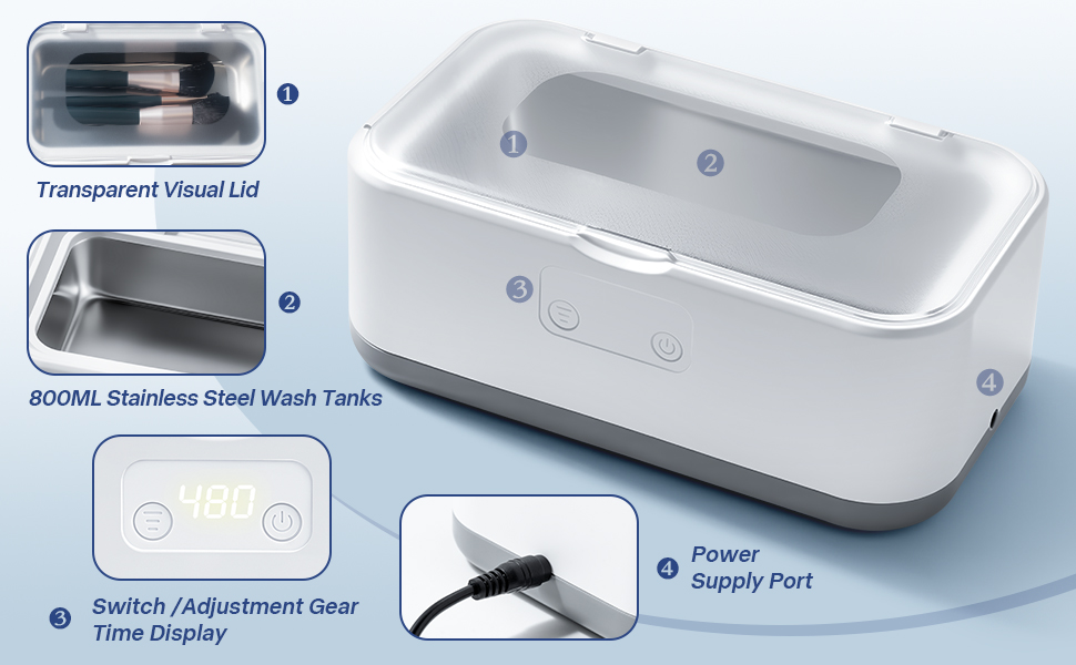 Ultrasonic Jewelry Cleaner for Eyeglasses,Necklaces,Retainers,Rings,Dentures