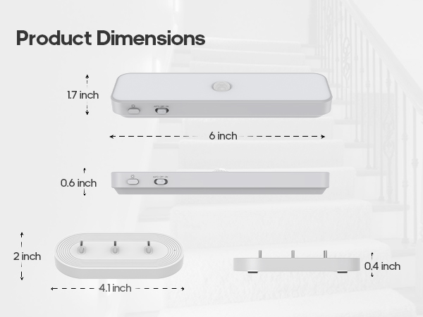 Product Size, Compact Under Cabinet Light