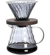 Unbreakable - Pour Over Coffee Maker 720ML/24OZ, Heat Resistant Borosilicate Glass Dripper with F...