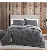 Eddie Bauer - King Comforter Set, Microsuede Bedding with Soft Sherpa Reverse, 3 Piece Bed Set wi...