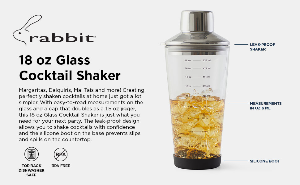 18 oz Glass Cocktail Shaker