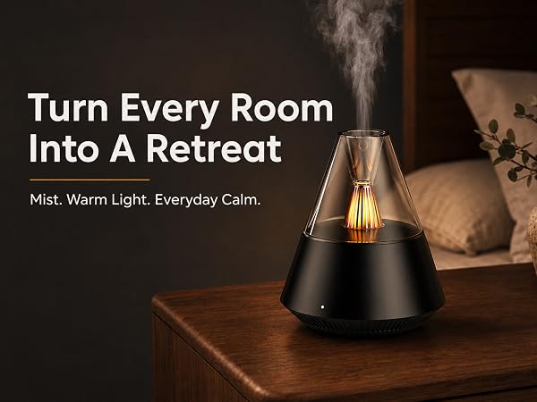TriPro Essential Oils Aroma Diffuser,Portable Humidifier with Cool Mist and Warm Light Effect