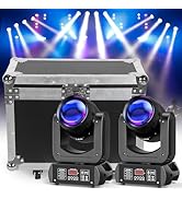 Wiwreenm 150W Professional Dj Light Moving Head with Flight Case,LED Stage Lightning,18-Facet Pri...