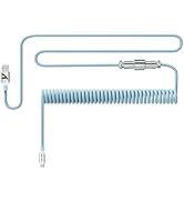 ATTACK SHARK C01 RGB Backlit Custom Coiled USB C to A Cable for Mechanical Keyboard,Double-Sleeve...