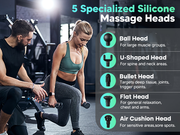 5 all silicone massage heads