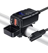 RANDPOW Motorcycle Phone Charger, 6.4A Dual USB Quick Charge 3.0 Type C PD Motorcycle USB Charger...