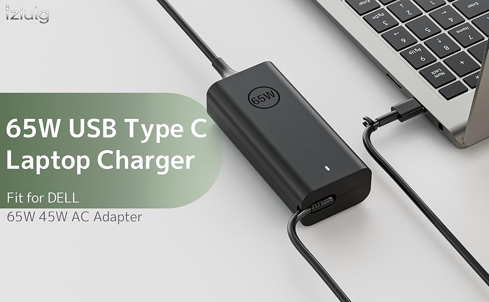 iziulg 65W USB-C AC Adapter Compatible with Dell