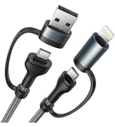 XUDUO 4-in-1 USB C Cable Lightning Cable 60W [Fast Charging &amp; Data Sync] 6FT Multi iP-ad Charger ...