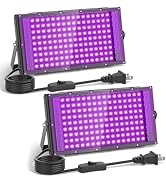 IP66 150W Blacklight with 10ft Cable, Waterproof Outdoor LED Black Light Floodlight with Switch&amp;P...
