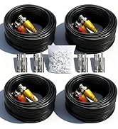 LETONDA 4PCS 100ft/30m Integrated BNC Video Power Cable ext. for Security Cameras, CCTV, Surveill...