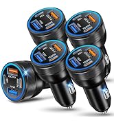 5-Pack USB C Car Charger,Ancekoy 4 Ports 65W Fast Charging Type C Car Charger with USB-C &amp; USB-A,...